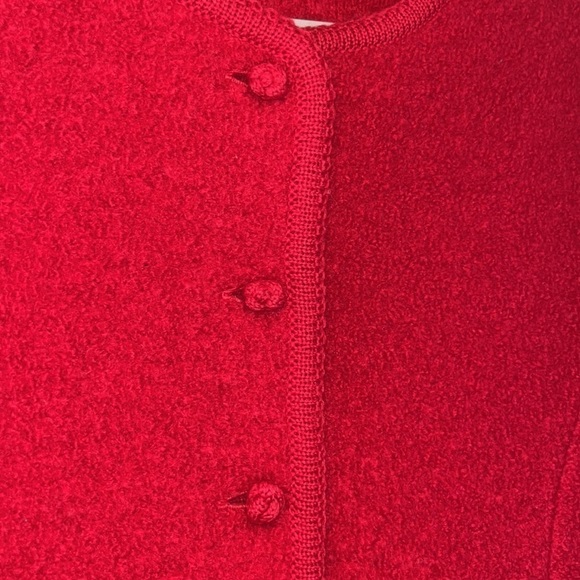 VINTAGE lands end classic red wool cardigan sweater size 10 granny Grandmacore - Picture 6 of 11